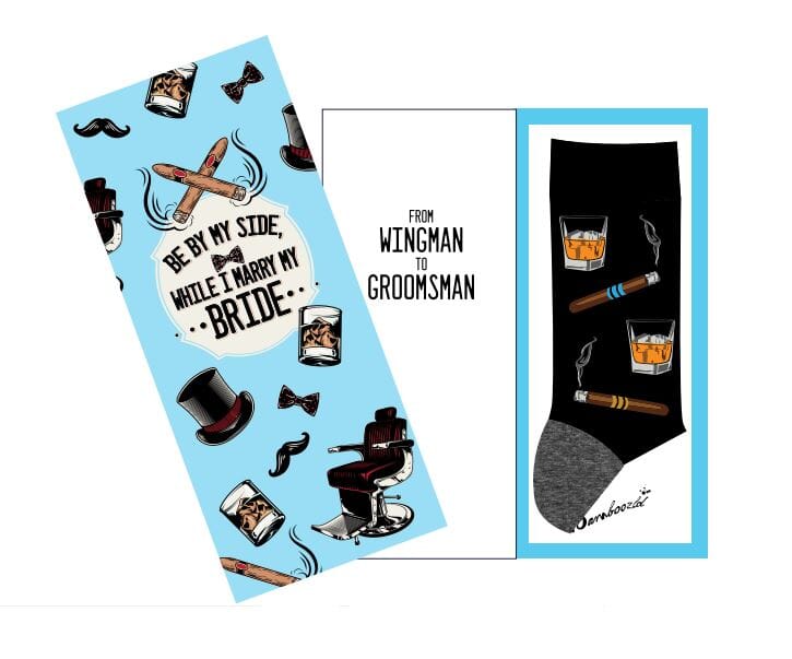 Wingman to Groomsman Sock Card Socks Bamboozld Default 