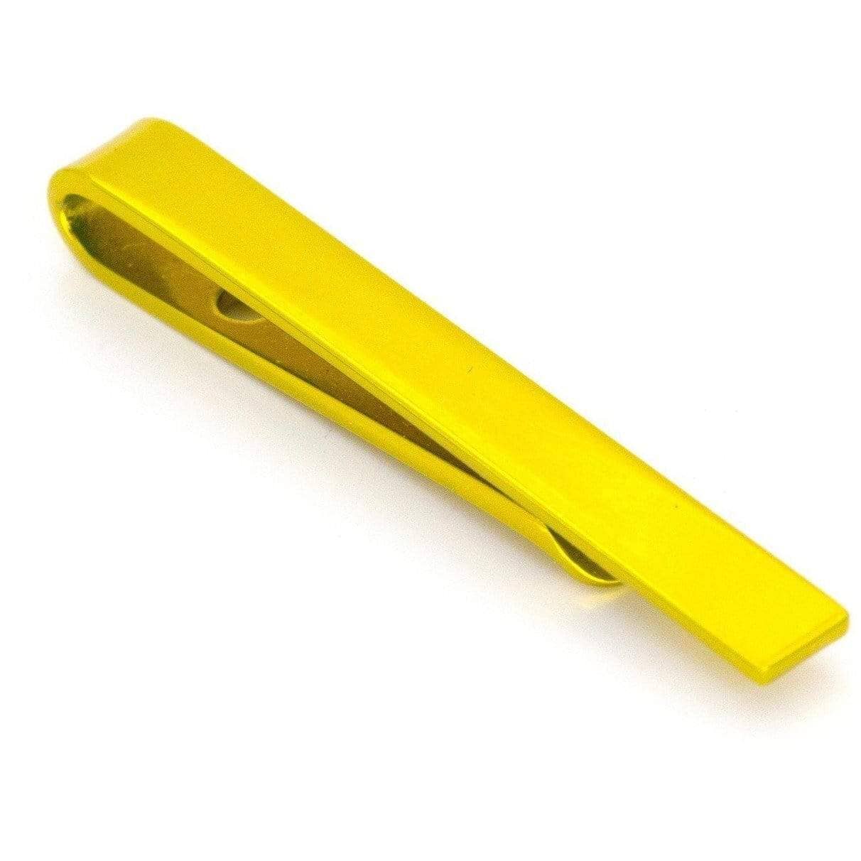 Yellow Metallic Small Tie Bar Tie Clips Clinks Yellow Metallic Small Tie Bar 