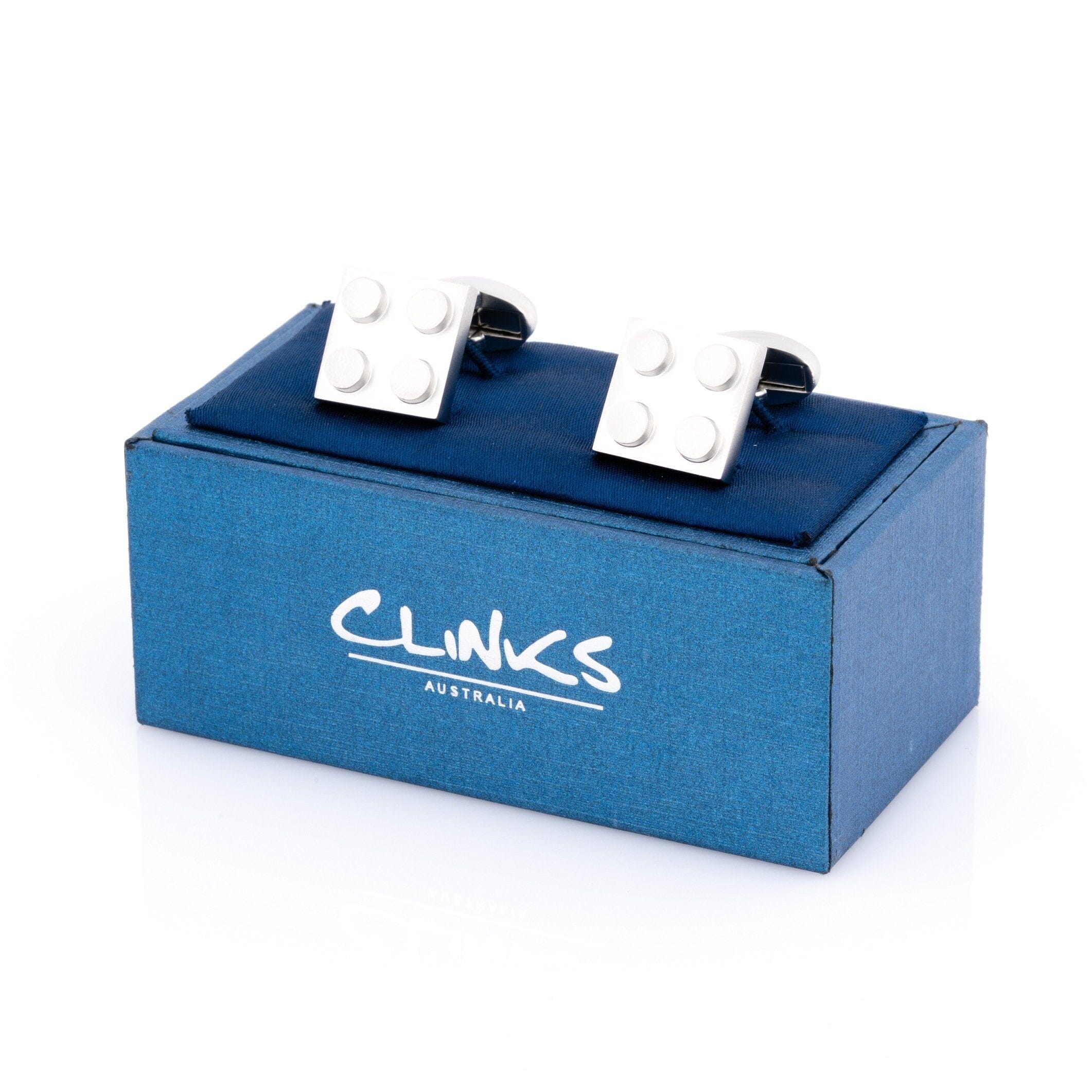 Silver Square Lego Like Building Block Cufflinks Novelty Cufflinks Clinks Australia 