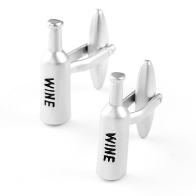 Silver Wine Bottle Cufflinks