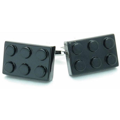 Black Building Block Cufflinks, Novelty Cufflinks, CL8710, Mens Cufflinks, Cufflinks, Cuffed, Clinks, Clinks Australia