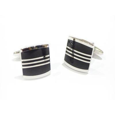 Black Triple Stripe Cufflinks