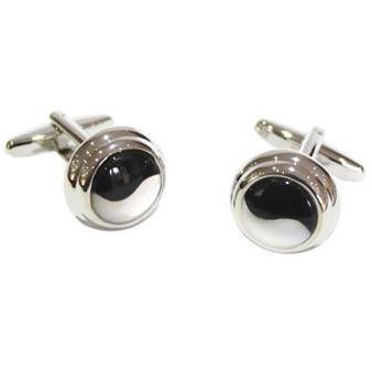 Black & White Mother of Pearl Swirl Cufflinks