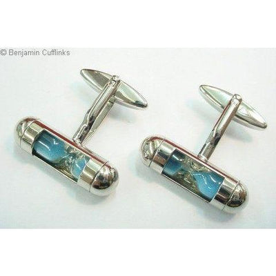 Blue Sand Timers Cufflinks