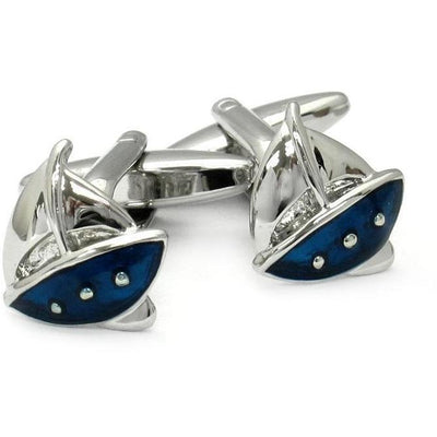 Blue/Silver Sailing Ship Cufflinks, Novelty Cufflinks, CL6415, Mens Cufflinks, Cufflinks, Cuffed, Clinks, Clinks Australia