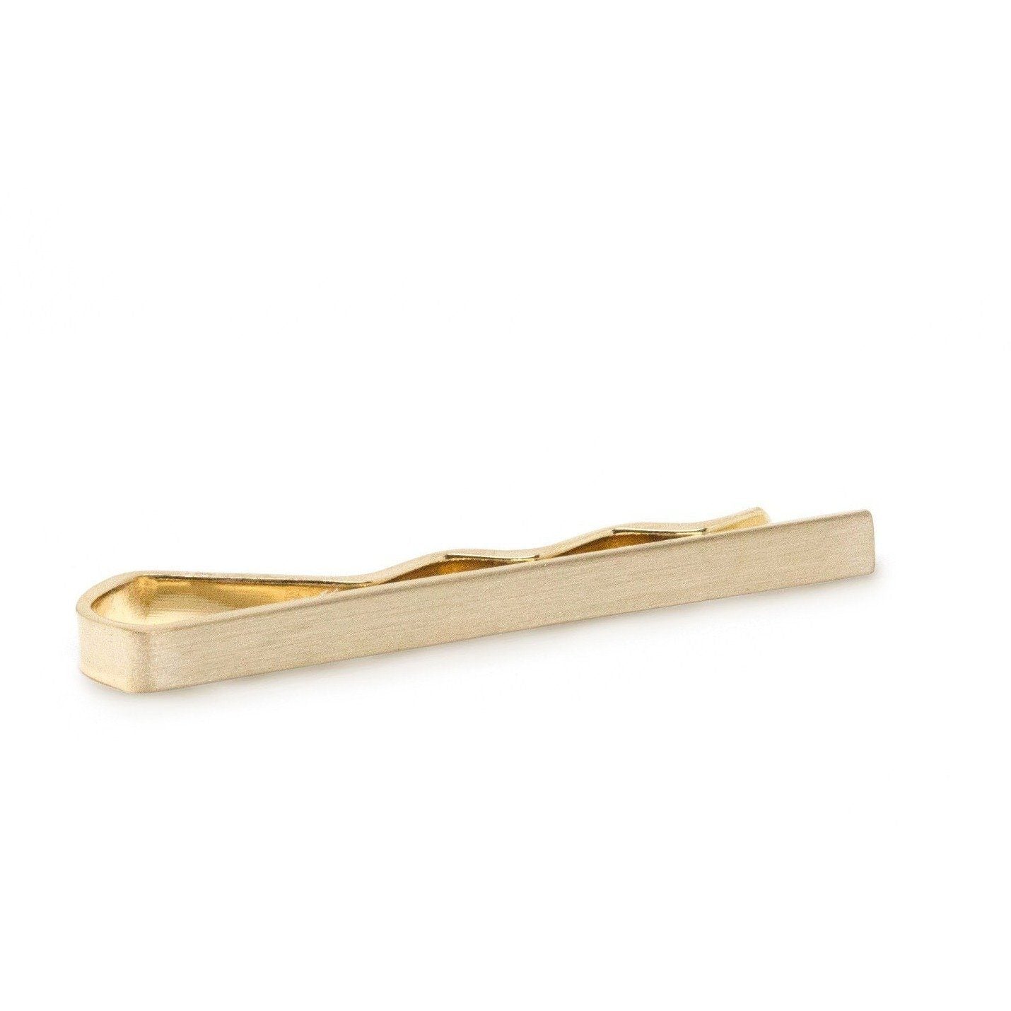 Wavy Brushed Gold Tie Bar, Tie Bars, Tie Clip, Men's Tie Bars, TC1145, Gold, Classic & Modern Tie Bars, Classic & Modern Tie Clip, Cuffed, Clinks, Clinks Australia