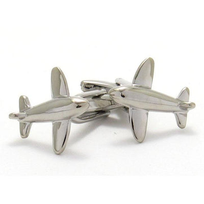 Bubble Plane Silver Cufflinks