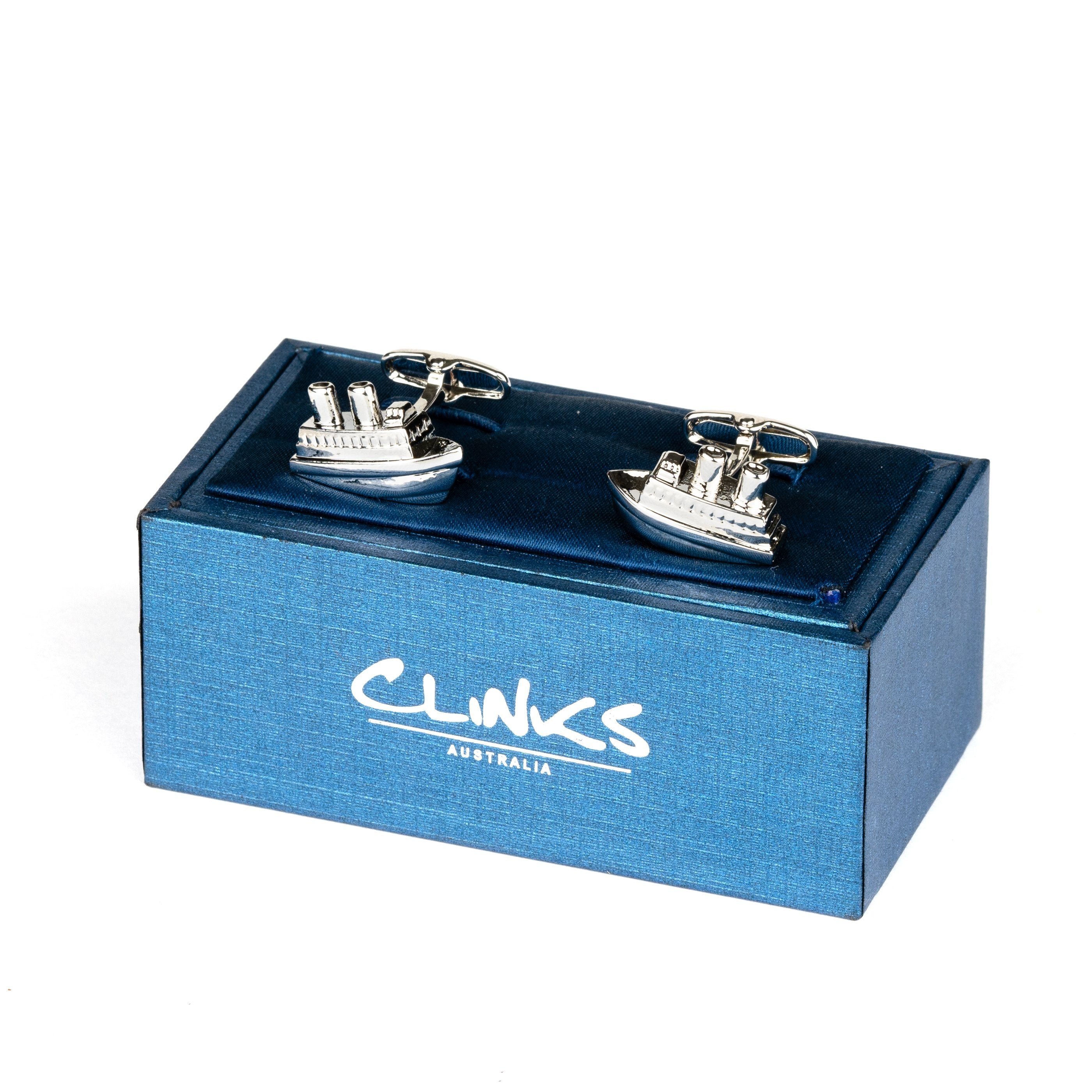 Silver Ship Cufflinks Novelty Cufflinks Clinks Australia 