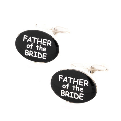 Father of the Bride Black Silver Wedding Cufflinks