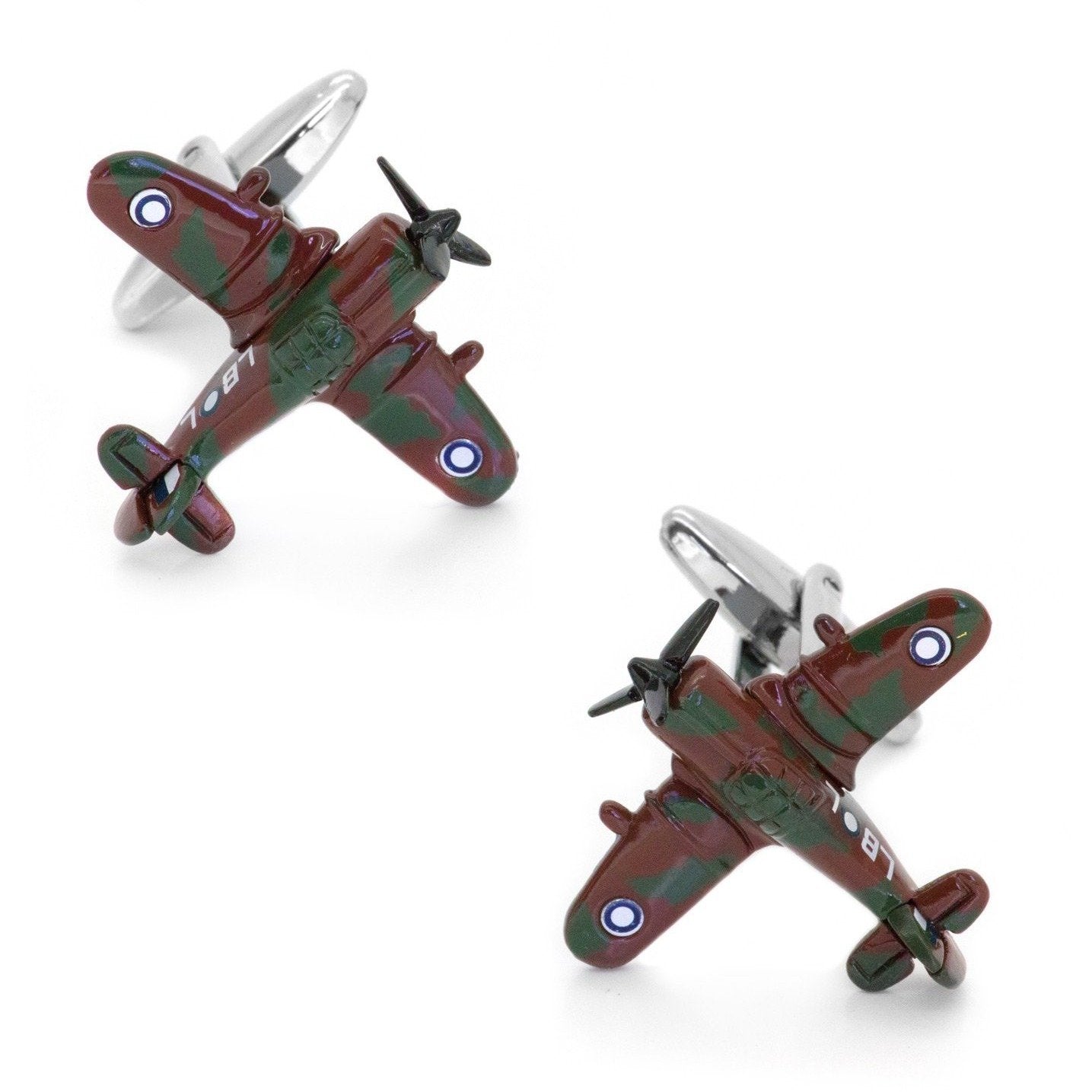 CAC Boomerang Fighter Airplane Cufflinks Camouflage