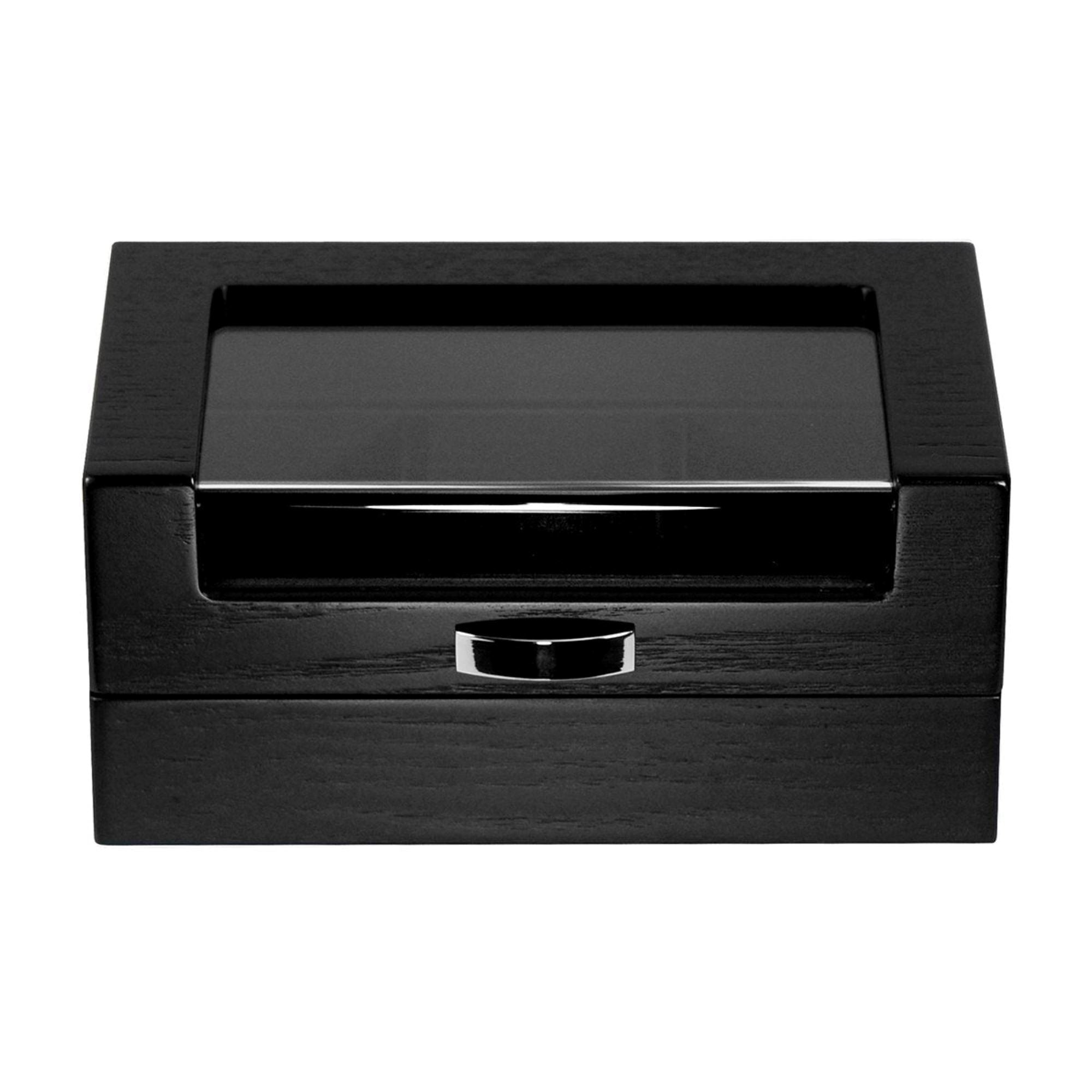 3 Slots Black Wooden Watch Box Watch Boxes Clinks 