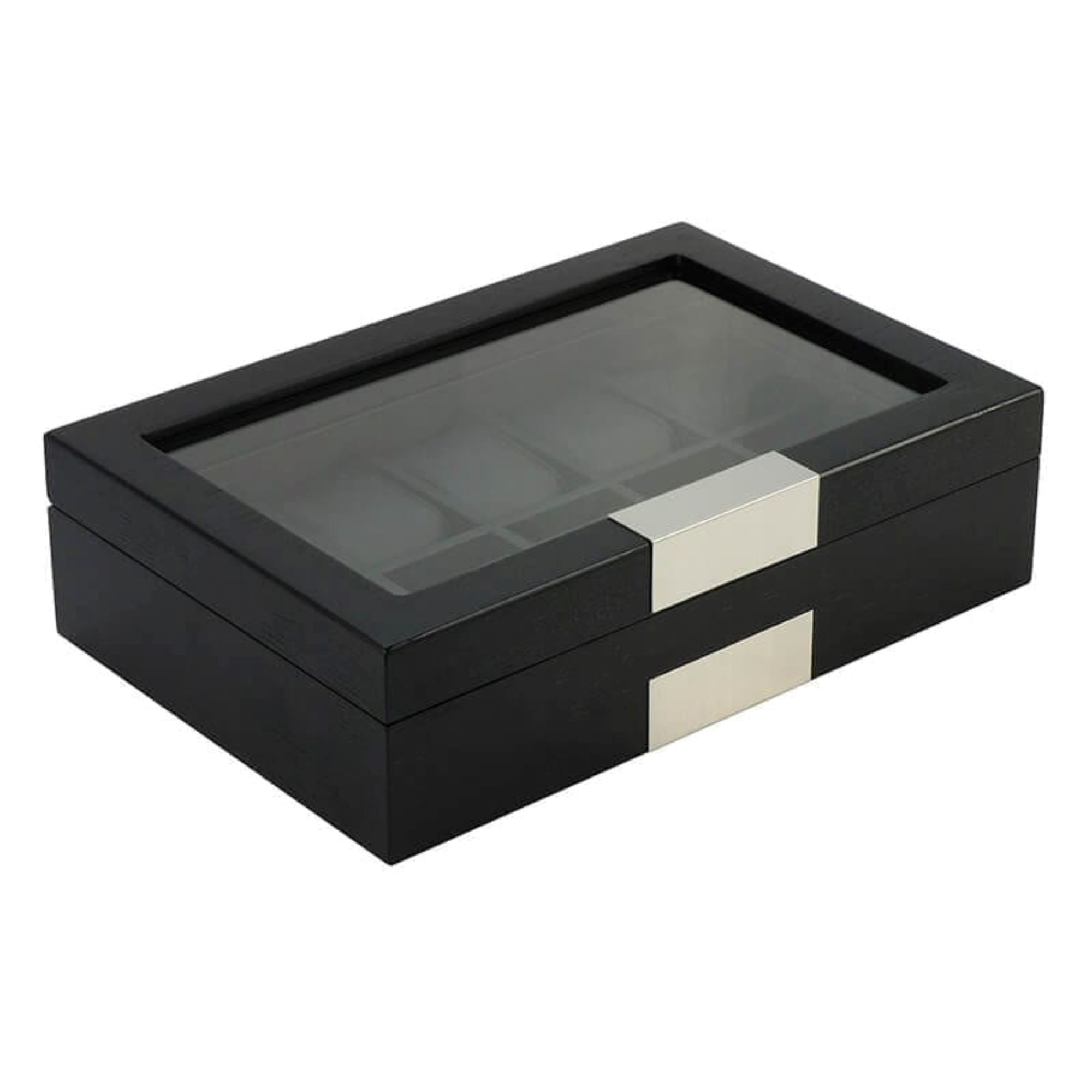 10 Slots Black Wooden Watch Box Watch Boxes Clinks 