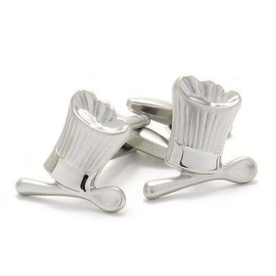 Chefs Hat & Spoon Silver Cufflinks