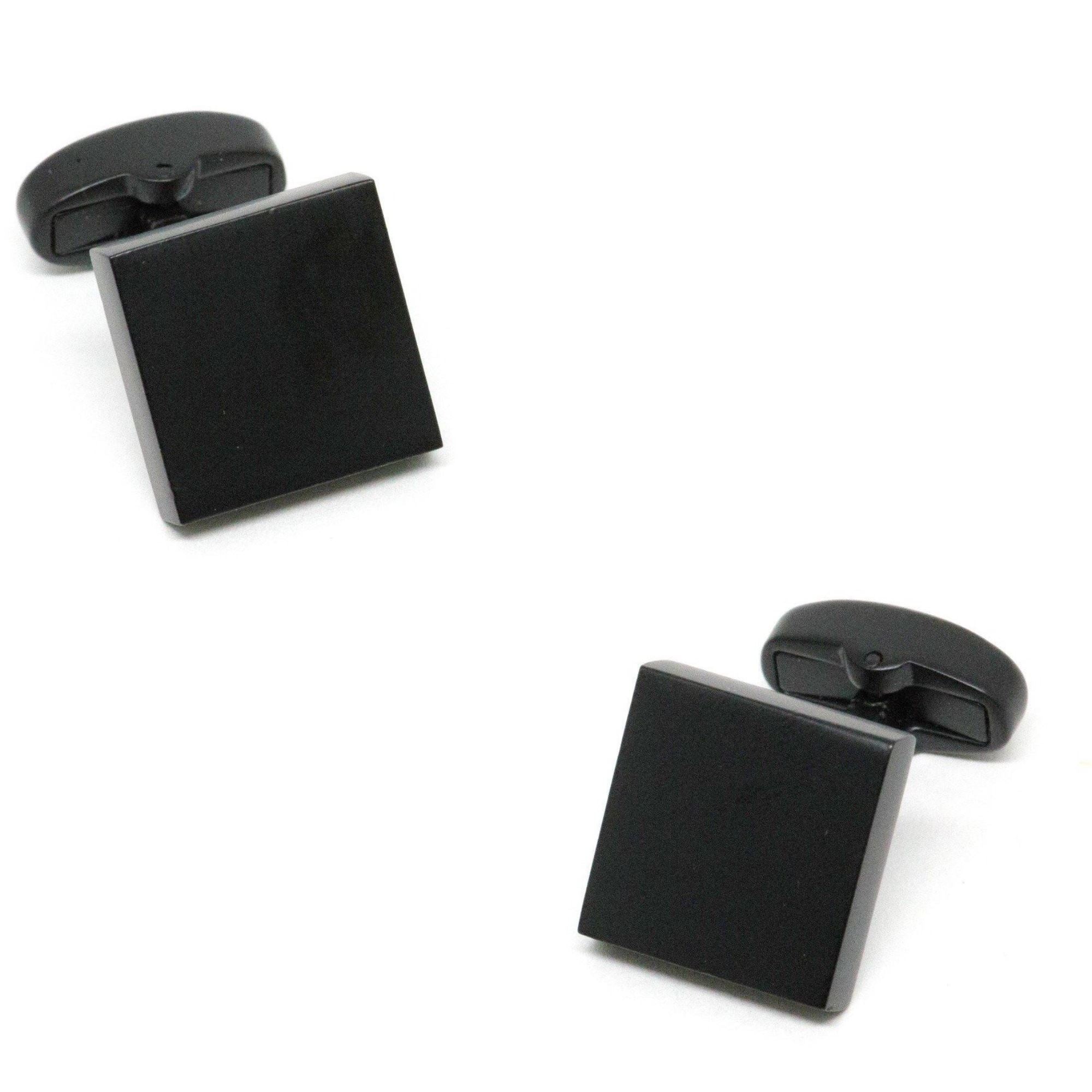 Matte Black Square Cufflinks Classic & Modern Cufflinks Clinks Australia Matte Black Square Cufflinks 