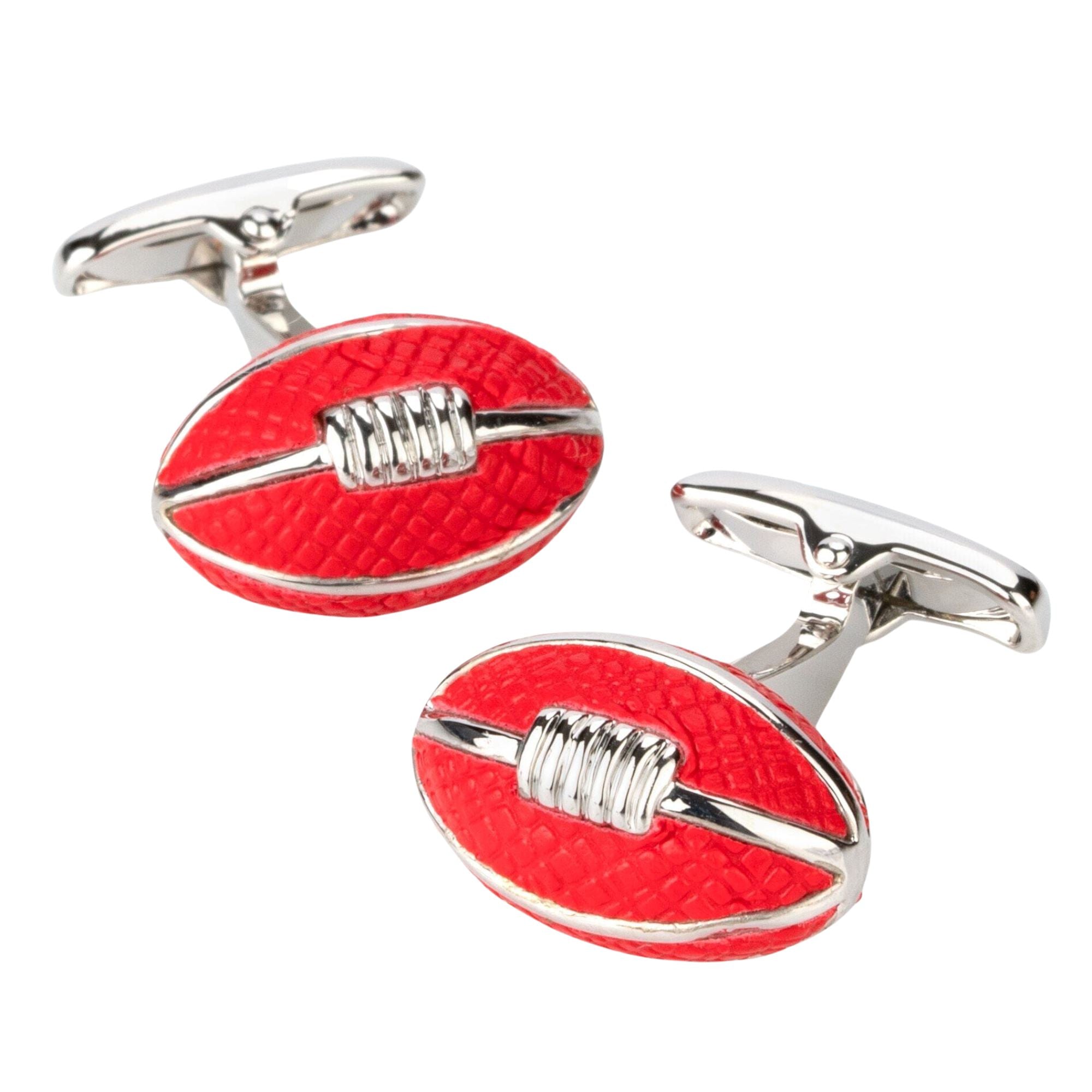 AFL Footy Red Leather Football Cufflinks Novelty Cufflinks Clinks Australia 