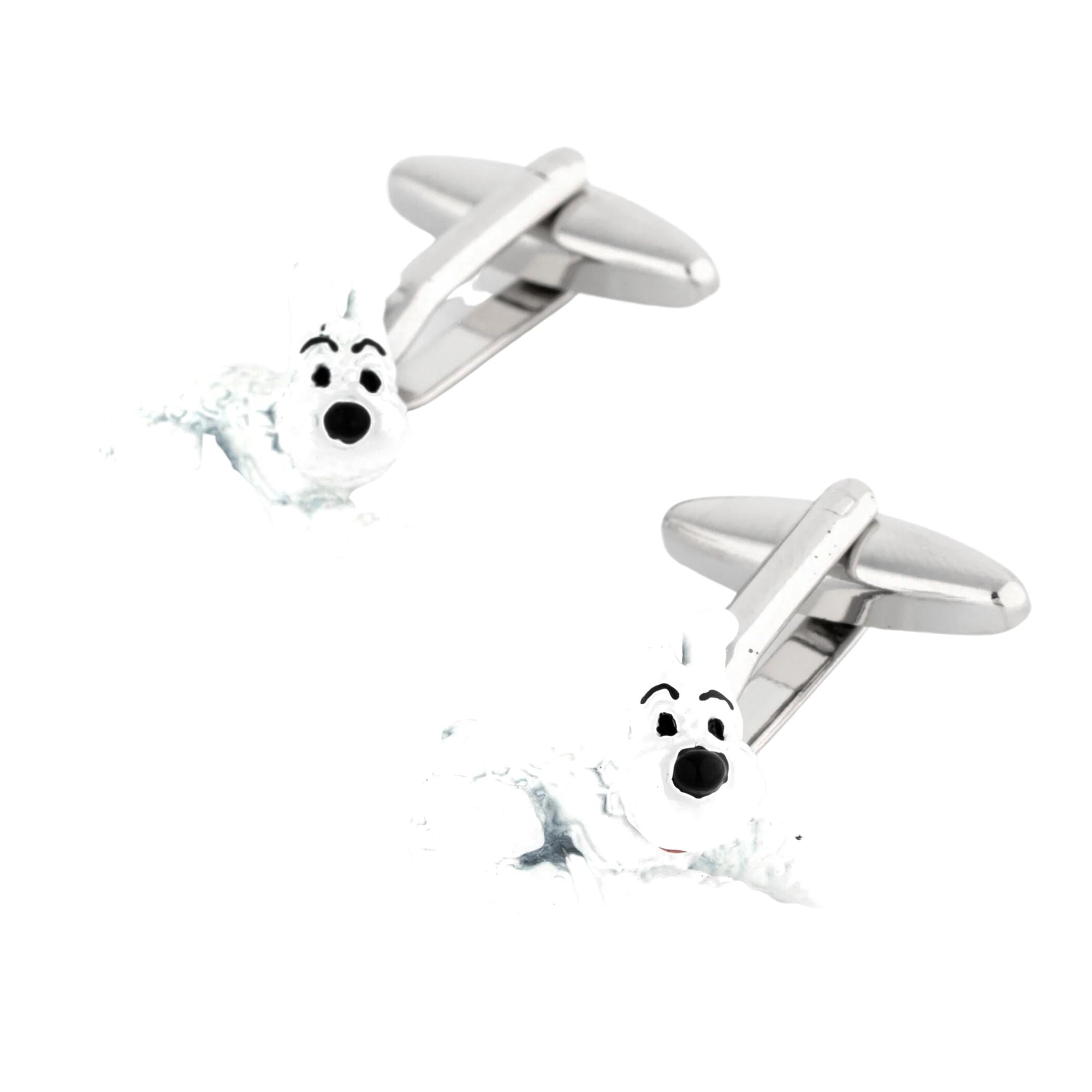 "Snowy" Tintin White Terrier Dog Cufflinks Novelty Cufflinks Clinks Australia 