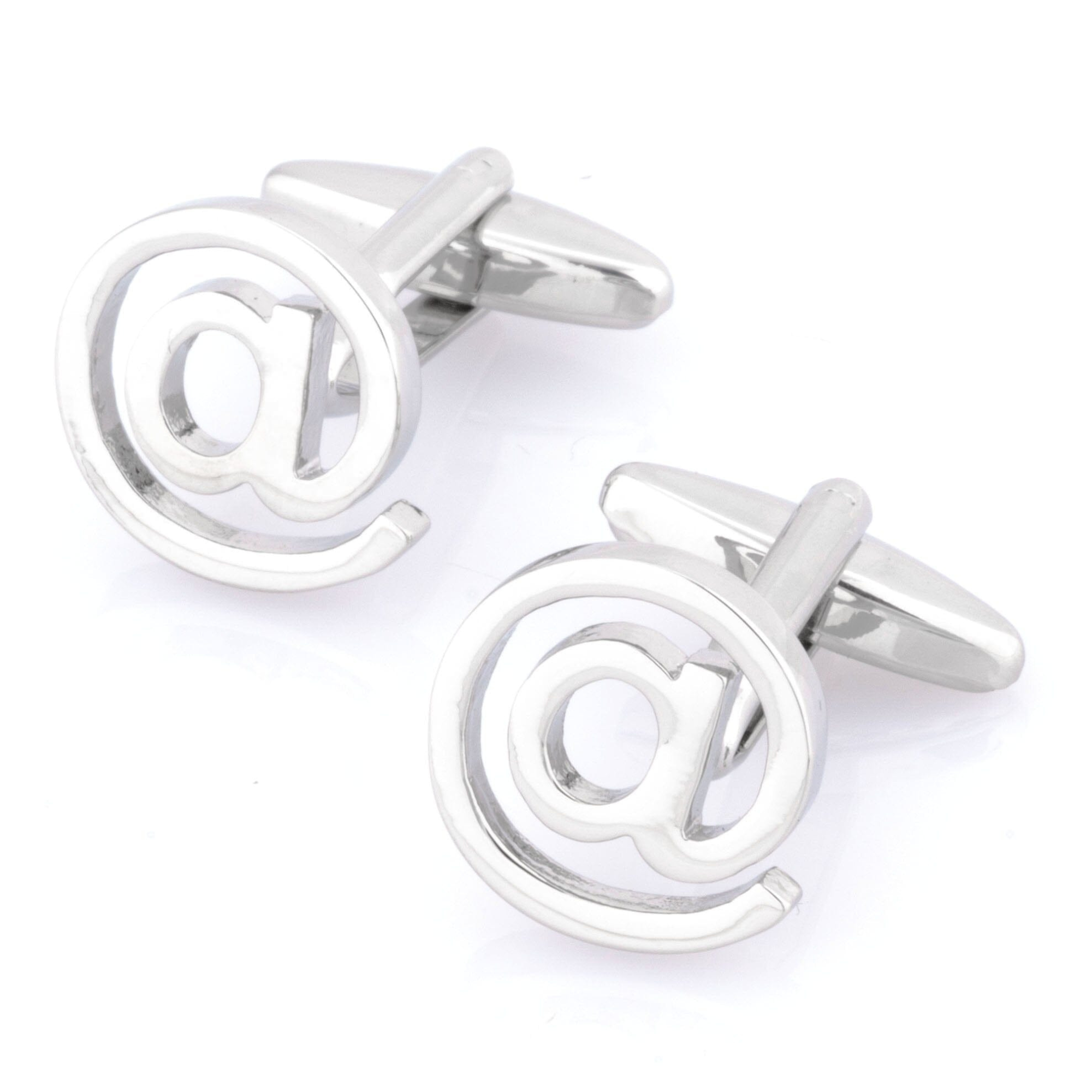 "You've Got Mail" Silver @ at Sign Cufflinks