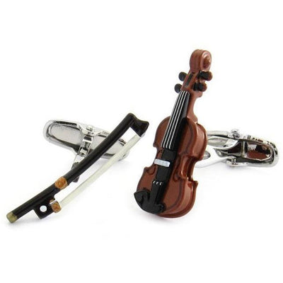 Colour Violin and Bow Cufflinks, Novelty Cufflinks, CL8021, Mens Cufflinks, Cufflinks, Cuffed, Clinks, Clinks Australia