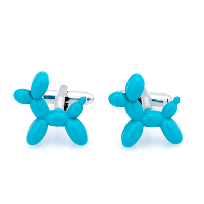 Aqua Blue Balloon Dog Cufflinks