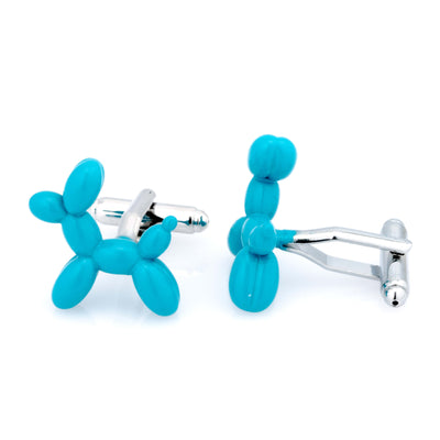 Aqua Blue Balloon Dog Cufflinks