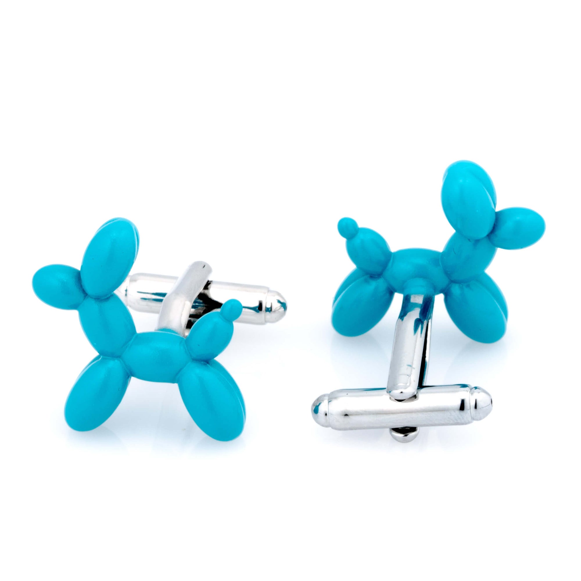 Aqua Blue Balloon Dog Cufflinks