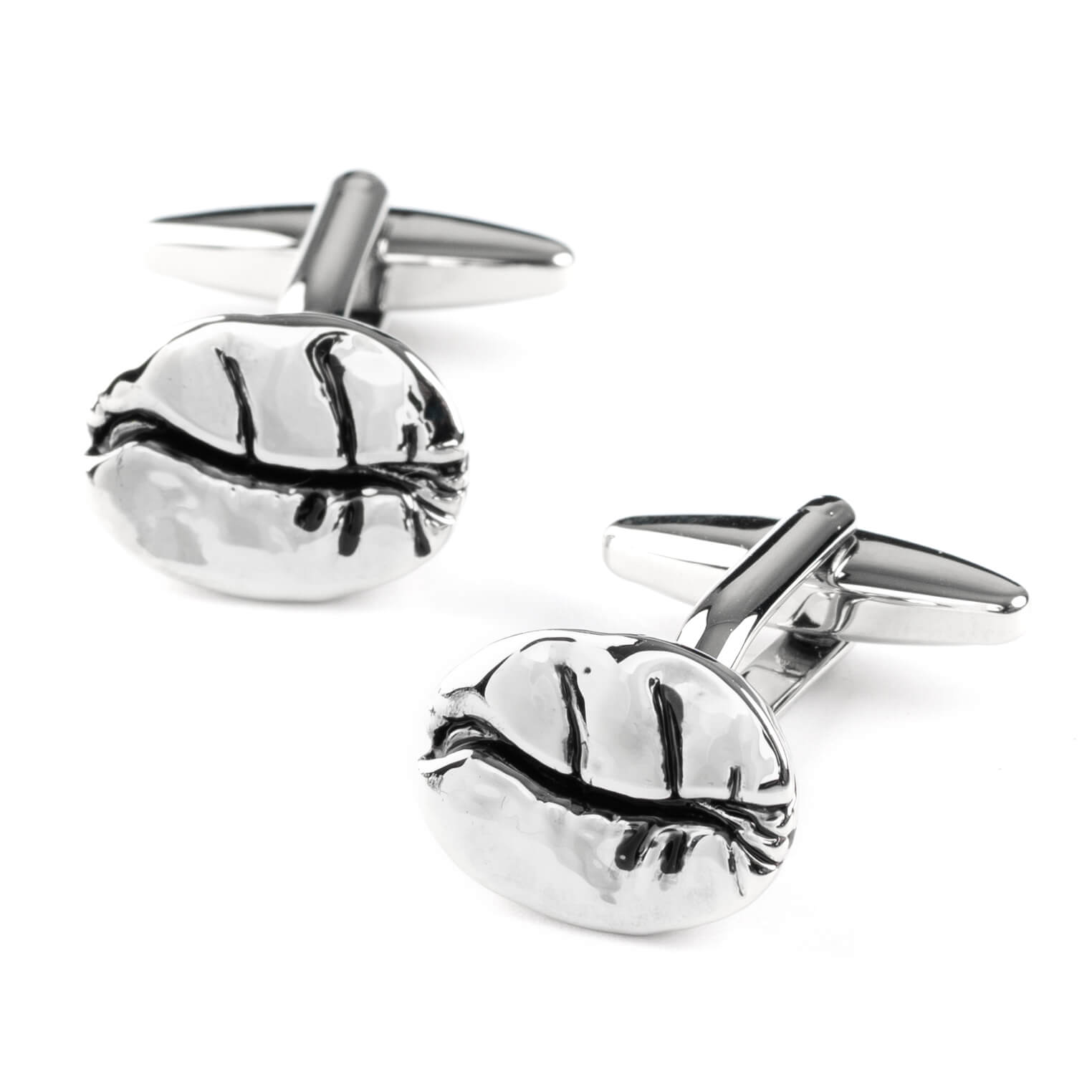 Silver Coffee Bean Cufflinks