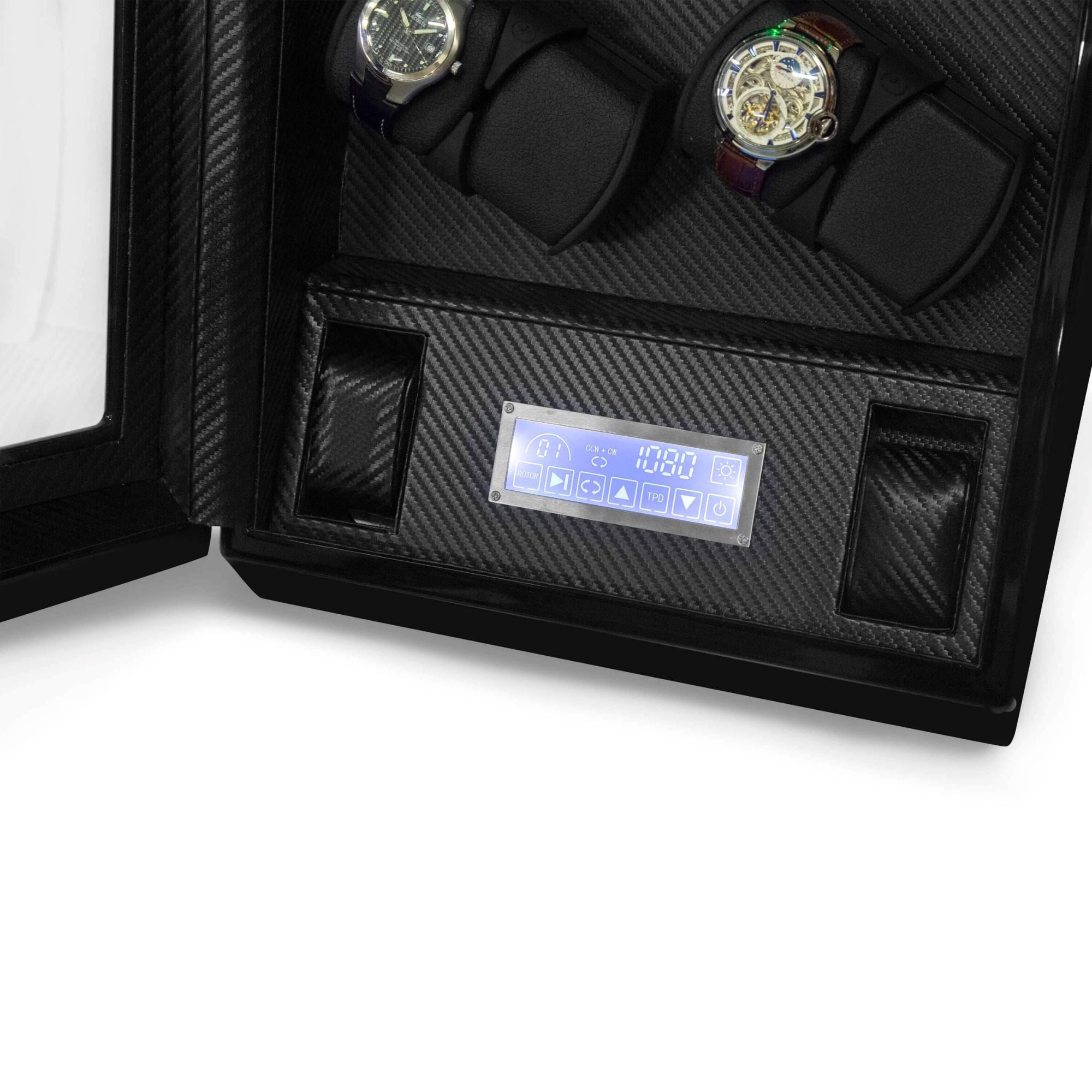 Kosciuszko Watch Winder Box for 12 + 2 Watches in Black Watch Winder Boxes Clinks 