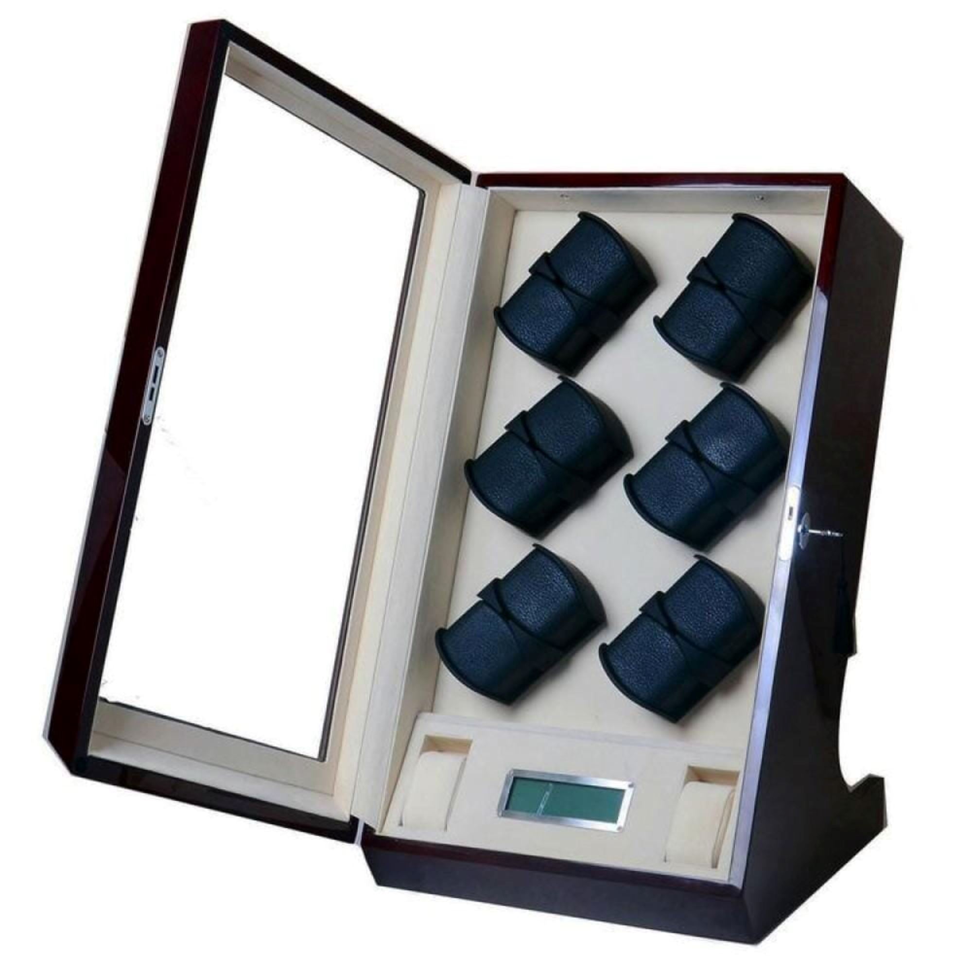 Kosciuszko Watch Winder Box for 12 + 2 Watches in Mahogany Watch Winder Boxes Clinks 