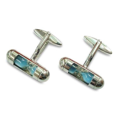 Blue Sand Timers Cufflinks