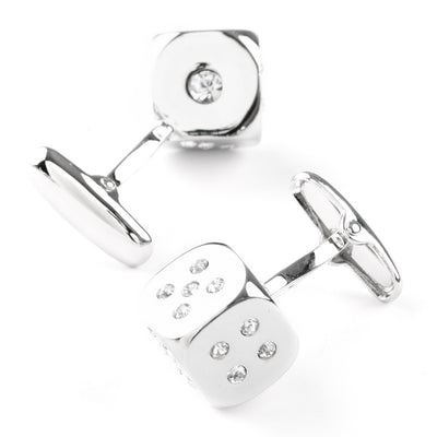 Silver "Diamond" Dice Cufflinks