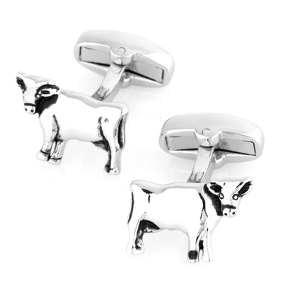 Silver Cow Cufflinks