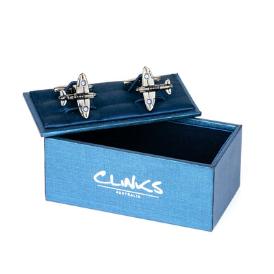 Spitfire Airplane Gunmetal Cufflinks