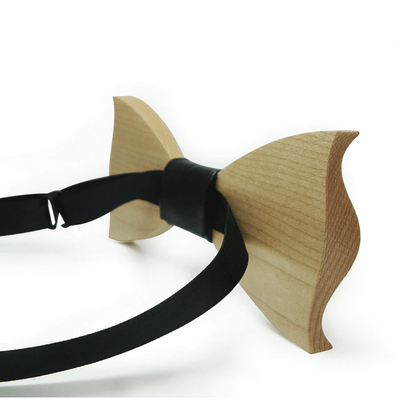 Dark Wood Moustache Denim Adult Bow Tie