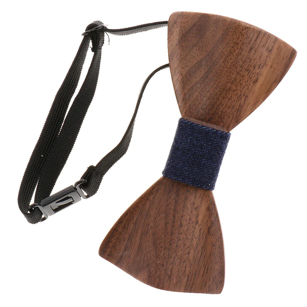 Dark Wood Denim Adult Bow Tie