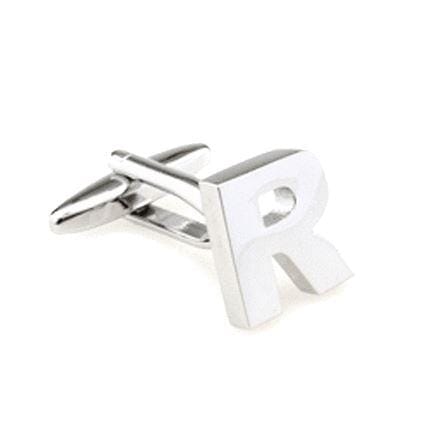 Silver Cut Out Initial Letter Cufflinks Classic & Modern Cufflinks Clinks Australia 