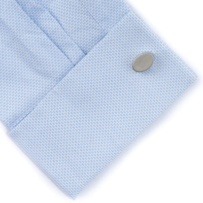 Oval Silver Engravable Cufflinks