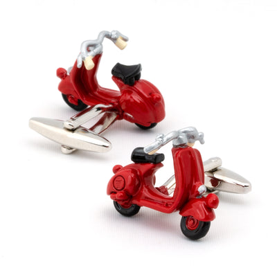 Red 3D Vespa Scooter Cufflinks