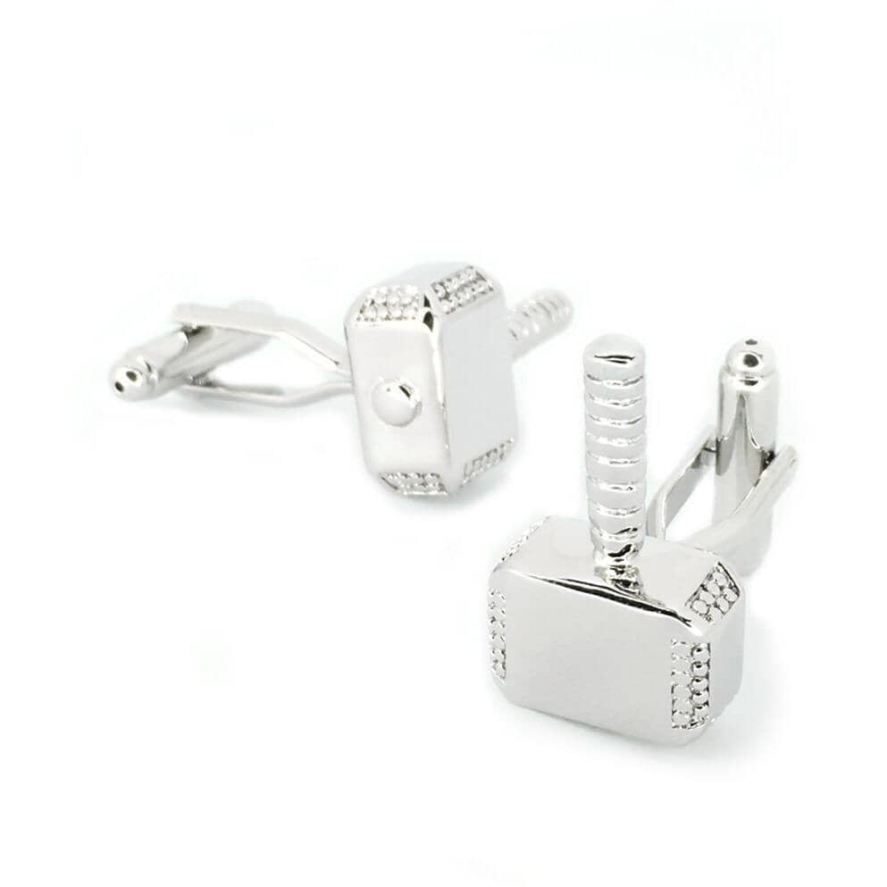 Thor Style Hammer Cufflinks Silver Novelty Cufflinks Clinks Australia 
