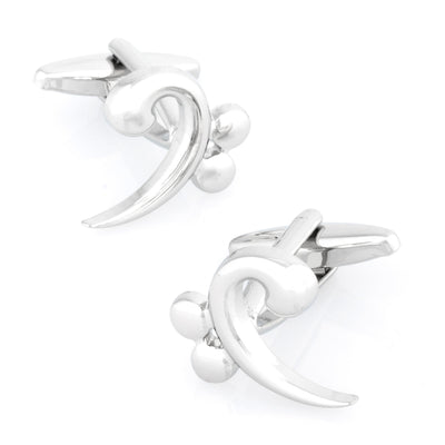 Bass Clef Silver Cufflinks