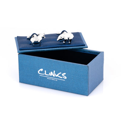 Bull and Bear Silver Cufflinks