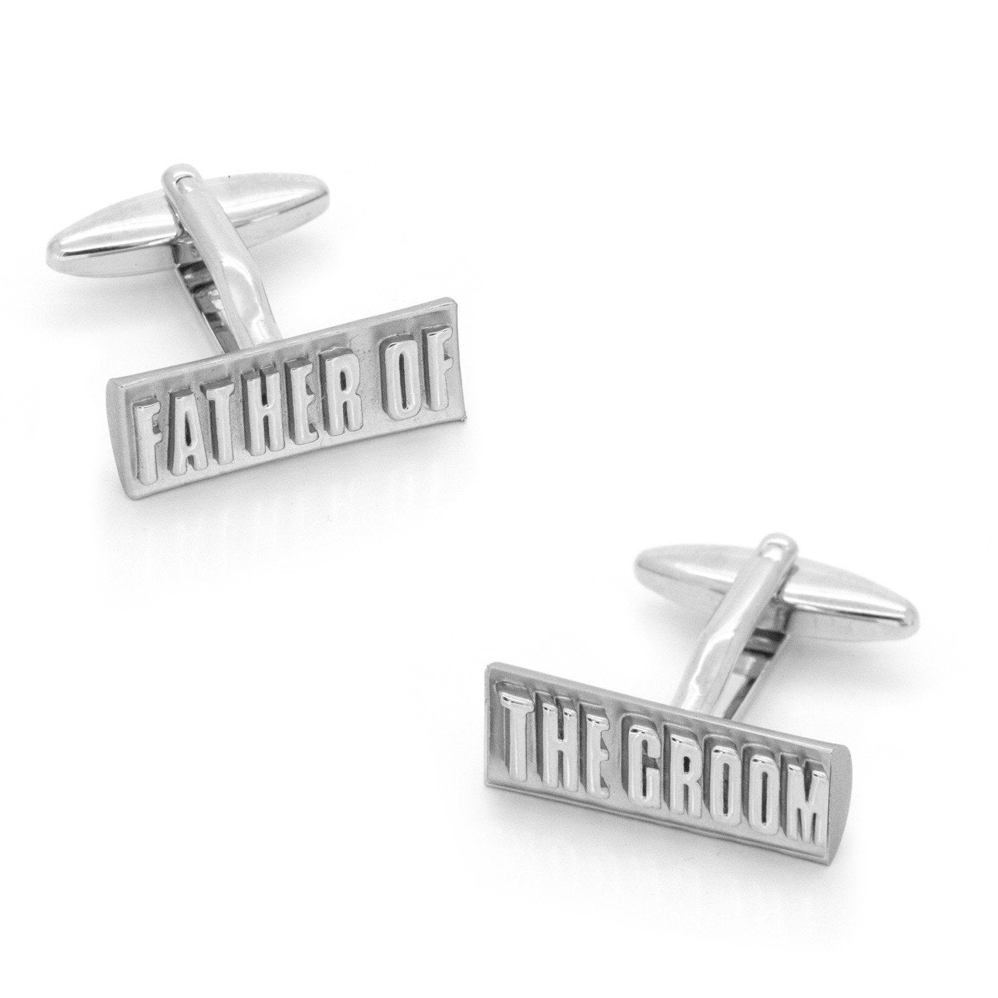 Father of the Groom Raised Lettering Wedding Cufflinks