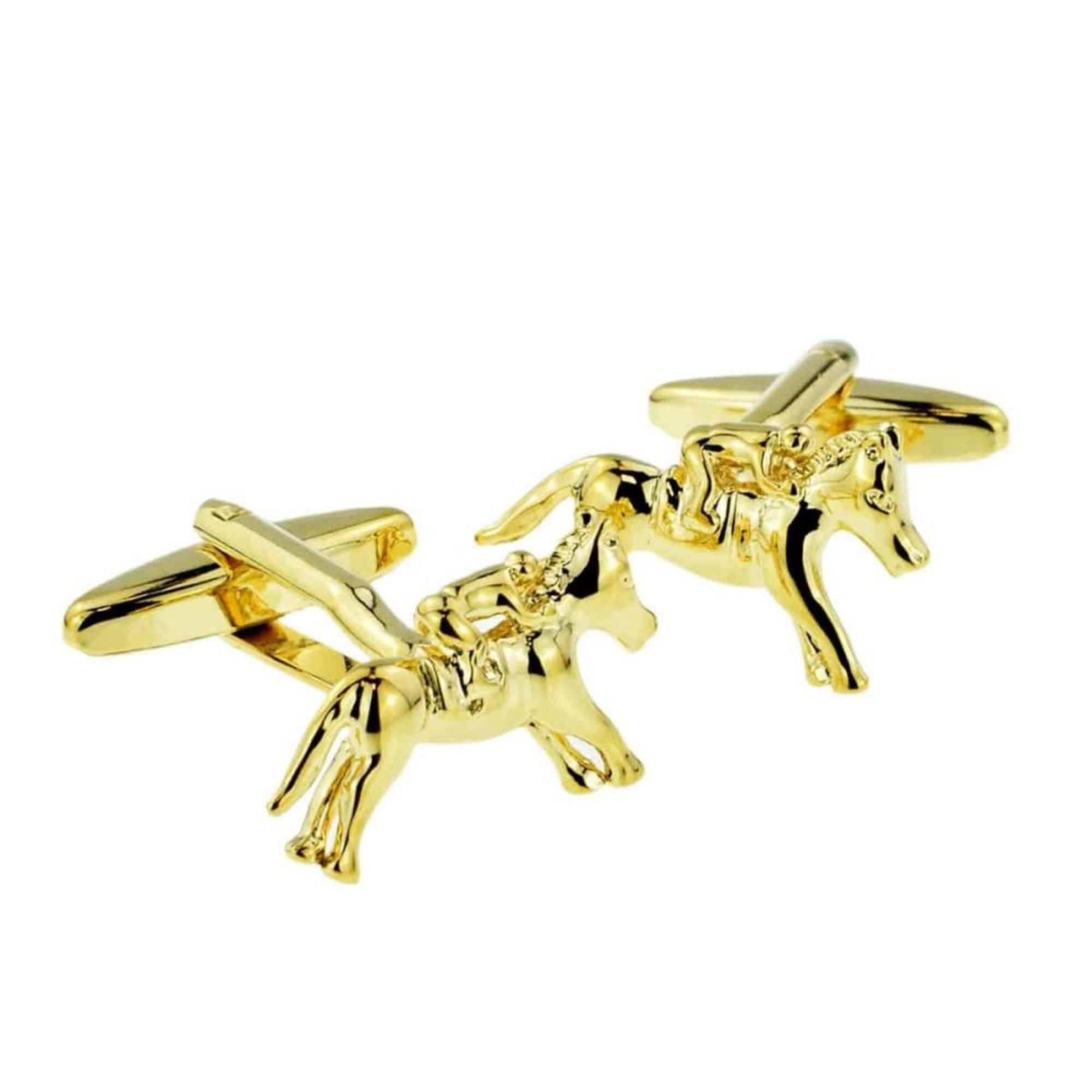 Gold Coloured Horse Racing Cufflinks
