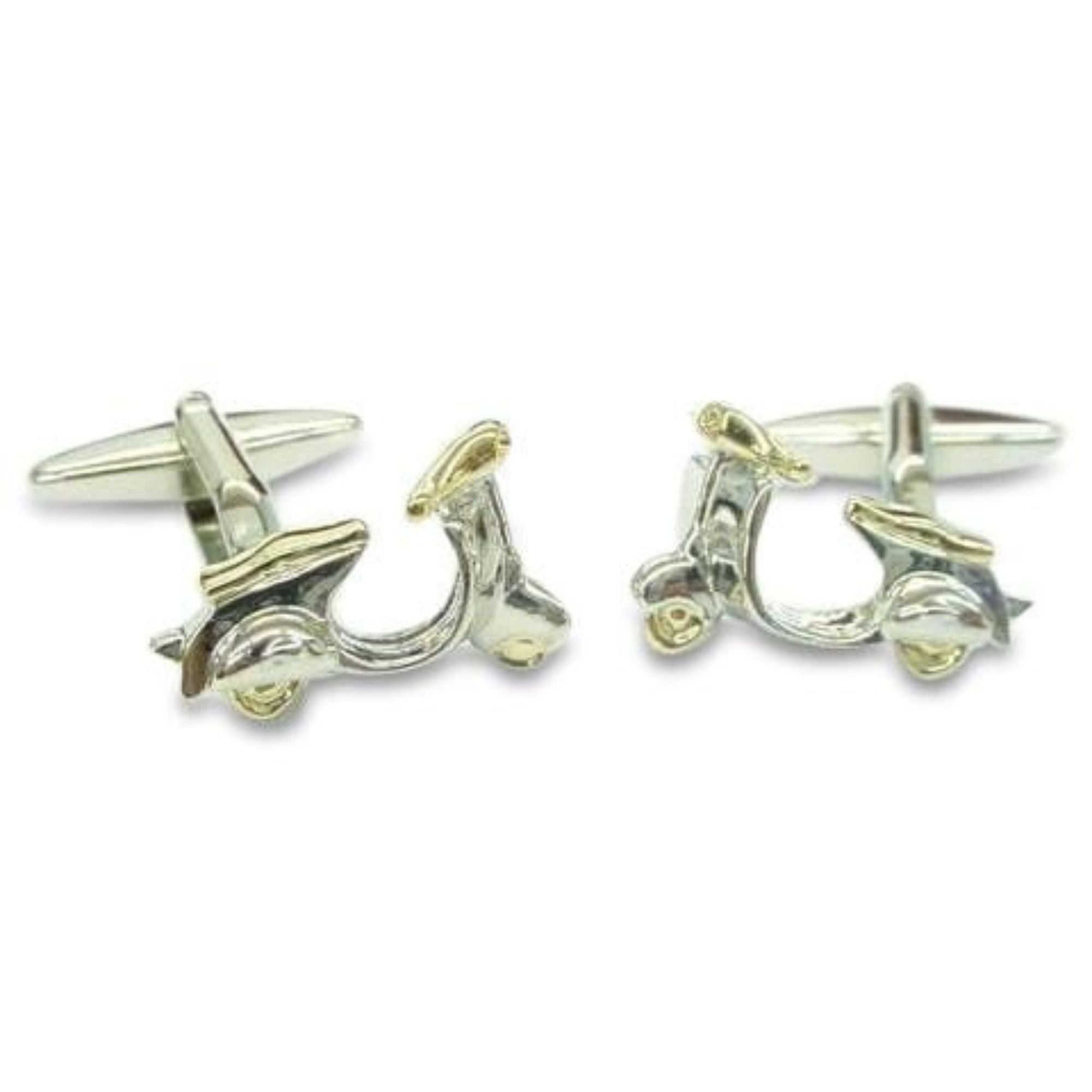 Gold Silver Scooters Cufflinks