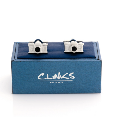 Say Cheese Silver Camera Cufflinks