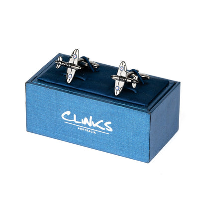 Spitfire Airplane Gunmetal Cufflinks