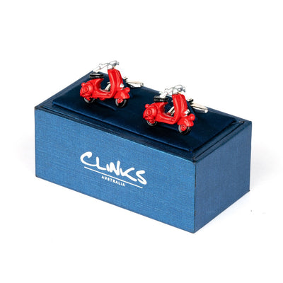 Red 3D Vespa Scooter Cufflinks