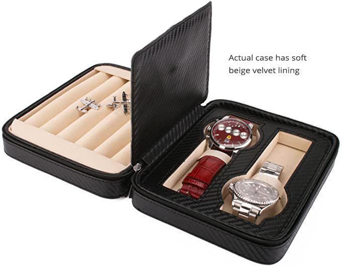 Cufflink and  Watch Case, Watch Case, Cuffed Cufflink and Watch Case, Clink Australia Cufflink and Watch Case, Cufflink and Watch Case on Cuffed, Australia Cufflink and Watch Box Case, Cufflink and Watch Storage Case, Cufflink and Watch Display Case, Executive Cufflink and Watch Case, Black, Watch Case, CB5010, Clinks.com