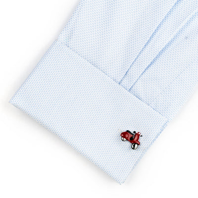 Red 3D Vespa Scooter Cufflinks