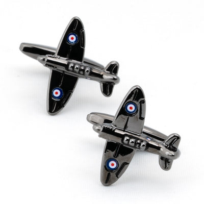 Spitfire Airplane Gunmetal Cufflinks