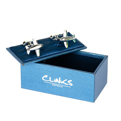 Bubble Plane Silver Cufflinks